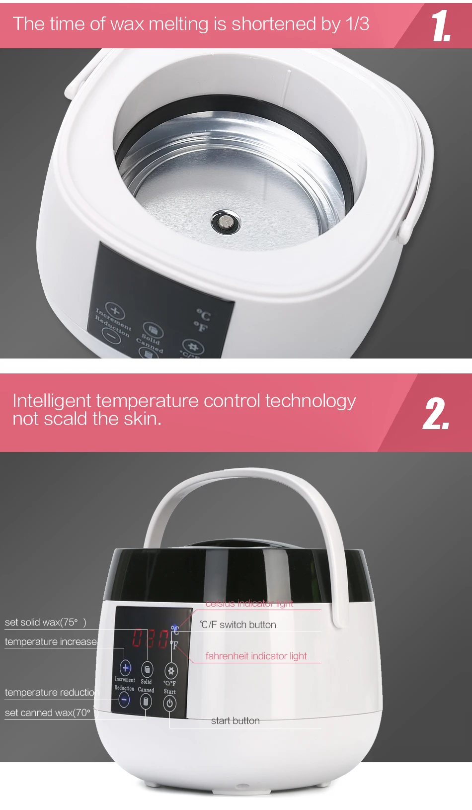 Depilatory Wax Heater Warmer Machine Hair Removal Set Depilatory Wax For Depilation Epilator Female Flawless Hard Wax Beans 100g (5)