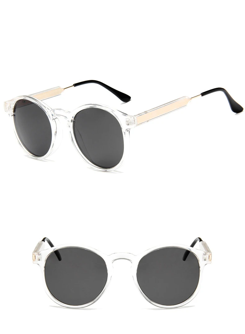 Ретро Круглые Солнцезащитные очки для женщин и мужчин, прозрачные женские солнцезащитные очки Oculos lentes gafas Lunette De Sol mujer Feminino Soleil, винтажные