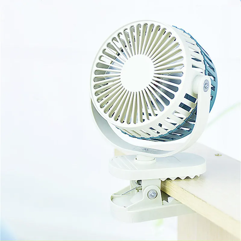 Портативный мини-вентилятор с зажимом Портативный 360 градусов вращающийся кулер USB вентилятор перезаряжаемый детская коляска вентилятор с регулируемой скоростью ветра - Цвет: Синий