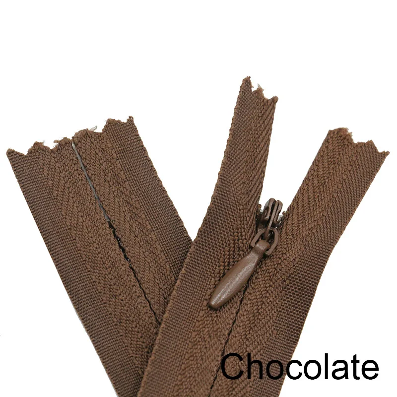 10 шт. 45 см(18 дюймов) длина 3# закрытые нейлоновые молнии Портной брюки застежка-молния швейные изделия ручной работы DIY аксессуары - Цвет: chocolate