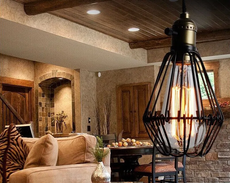 

Free Shipping Unique American Style Edison Pendant Light Vintage Bird Cage Decoration Pendant Lamp E27/E26