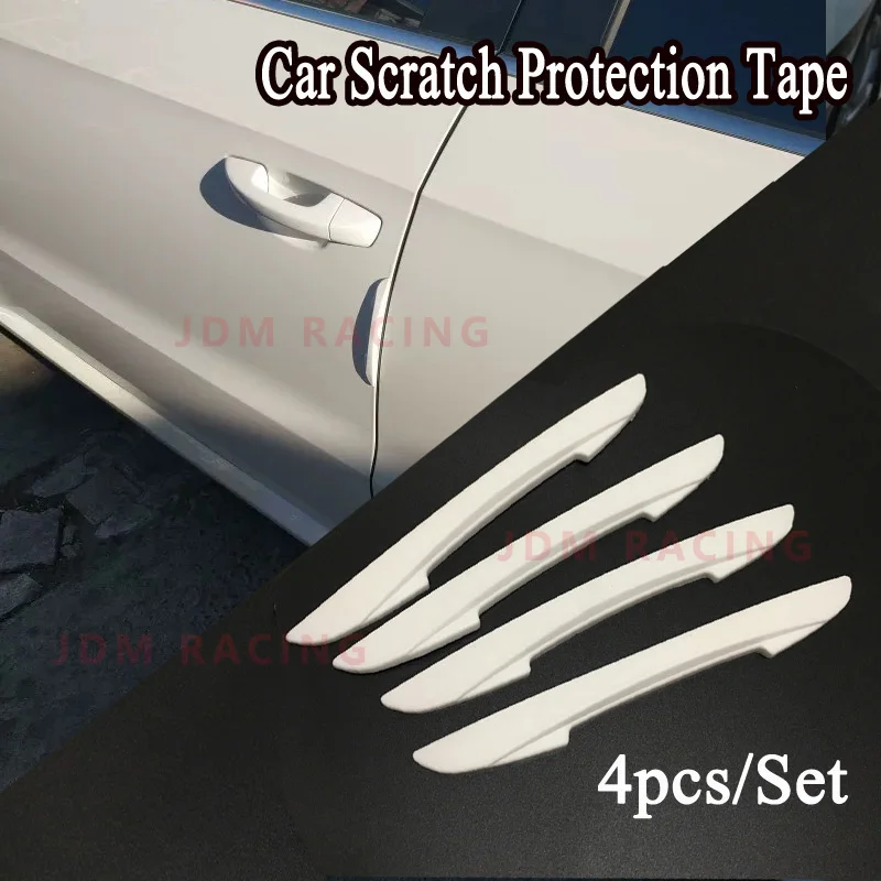 

4PCS Car Side Door Edge Protector Protective Strip Scrape Guard Bumper Guards Handle Cover 3D Sticker for SUV mugen car styling