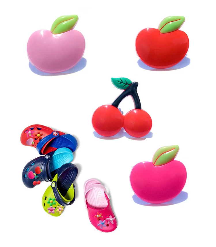 1 шт. подвески для обуви из ПВХ с фруктами, морскими звездами и цветами, аксессуары для обуви с пряжками, браслеты Croc JIBZ, подарки на Рождество для детей