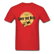 Save The Bees T-shirt 2019 Men Tshirt Letter Red T Shirt Moto Biker Racer Tops MMA Cotton Tees Pollinators Spring 3XL Clothing pollination efficiency of honey bees and other pollinators in cotton