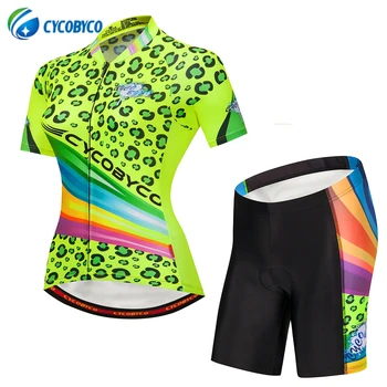

Cycobyco Cycling Jersey Short Sleeve Set Women MTB Bike Clothing Road Bicycle Shorts Padded Pants Maillot Ropa Ciclismo Summer