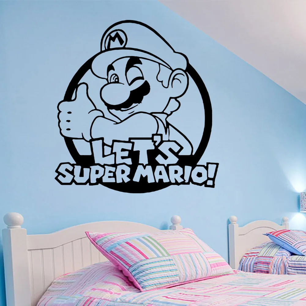 Us 2 76 Modern Super Mario Wall Stickers Lover Gameroom Decoration Accessories For Kids Rooms Bedroom Decor Removable Mural In Wall Stickers From
