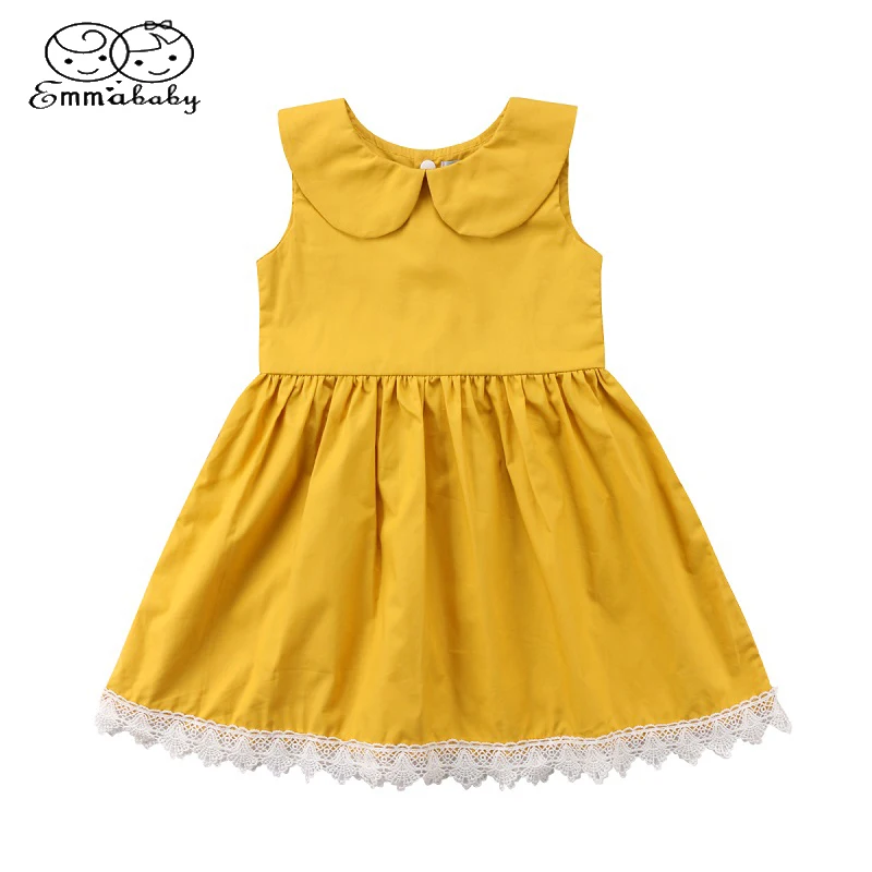 

Emmababy Cute Lace Sleeveless Dress Toddler Baby Girl Kids Princess Girls Dresses Solid Sleeveless Casual Dress Clothes