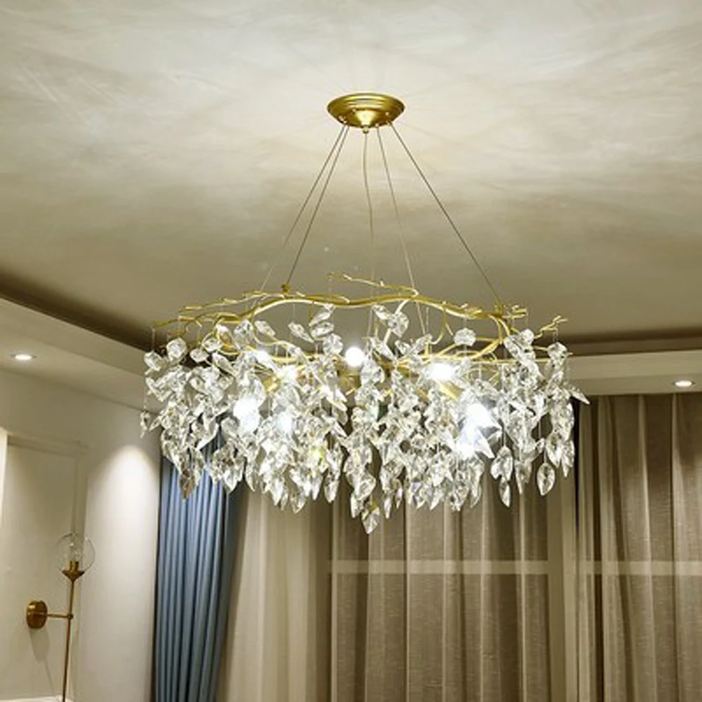Роскошный хрустальный светильник люстра для гостиной ing AC110V 220 В lustre светодиодный