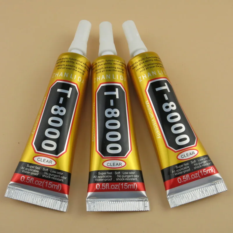 50 Tubes New T8000 Glue 15ml Clear Glue Epoxy Resin for Glass Flower