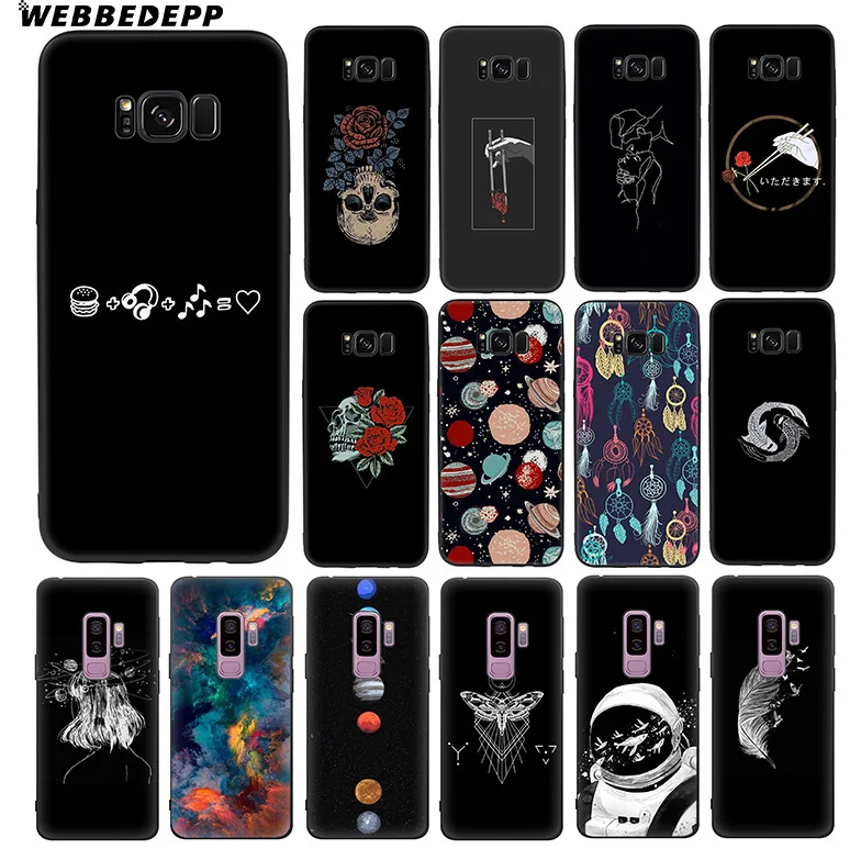 WEBBEDEPP Move Space Skull Girl Soft TPU Silicone Case for Samsung Galaxy S10 S10e S9 S8 Plus S7 S6 Edge &amp J6 |