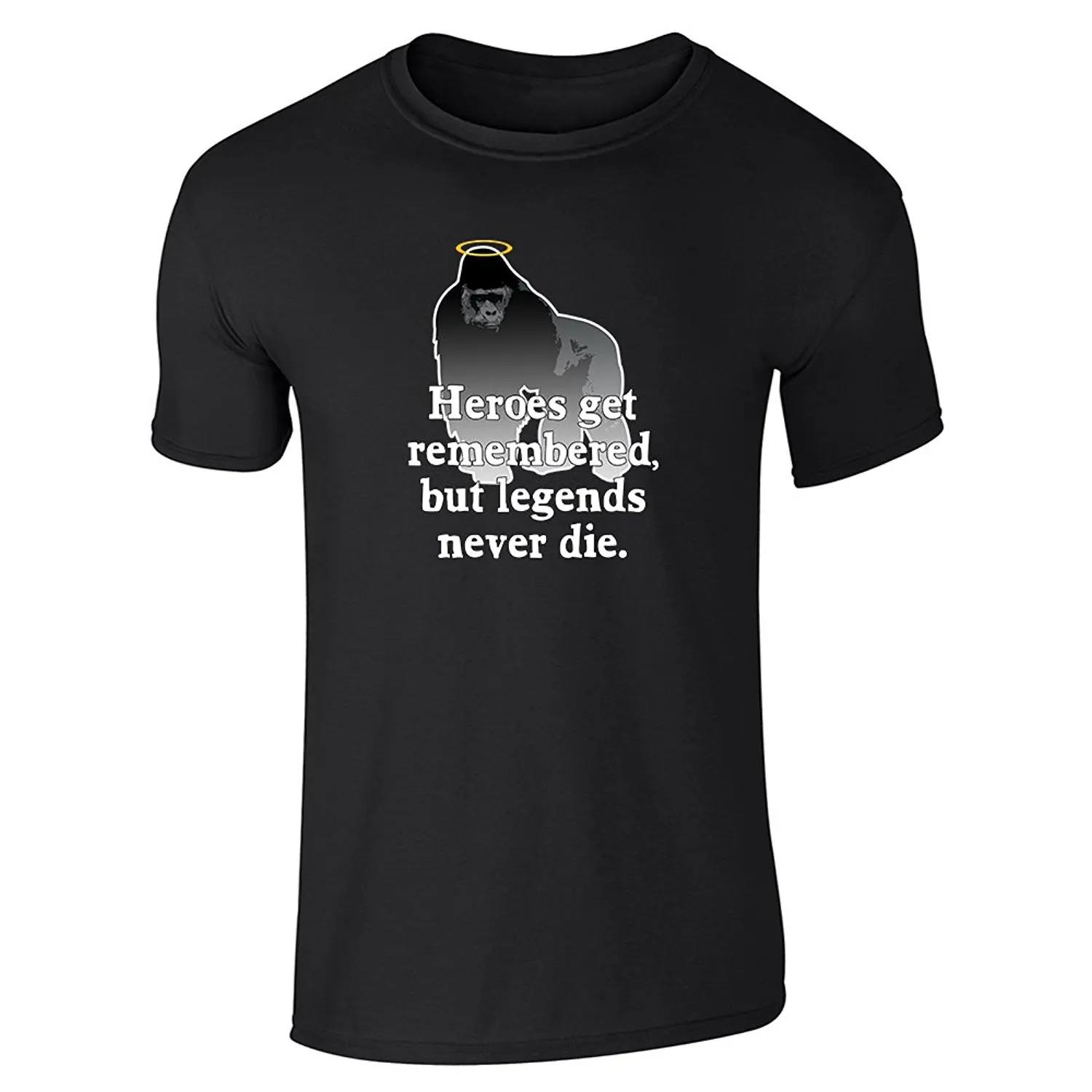 font b Custom b font Fit Graphic Tees Harambe Heroes Get Remembered Legends Never Die