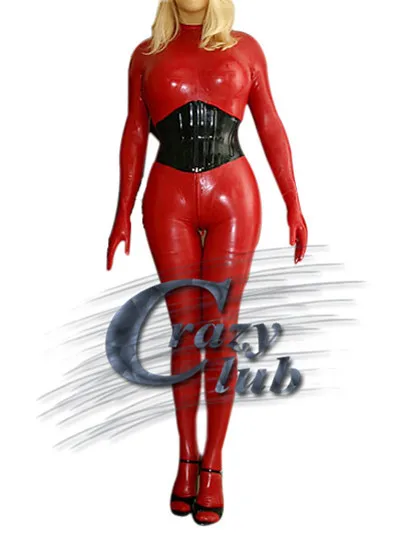 Сексуальный женский латексный костюм кошки zentai с двумя молниями сзади трико из