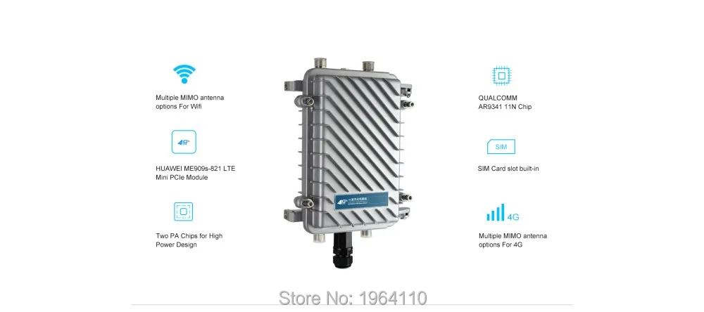 4G FDD LTE Outdoor Wireless CPE Router with POE & Up to 300Mbps Wireless Speed & IP67 Waterproof & Multiple MIMO Antenna Options_F5
