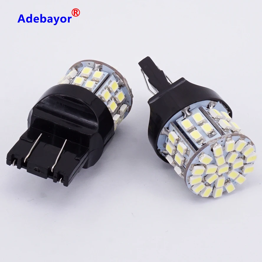 4 X T20 7443 W21/5 Вт лампочки для стоп-сигналов 3020 50 светодиодный 1206 SMD 7440, двойная интенсивность башня задние стоп-сигнал заднего хода лампы белого цвета