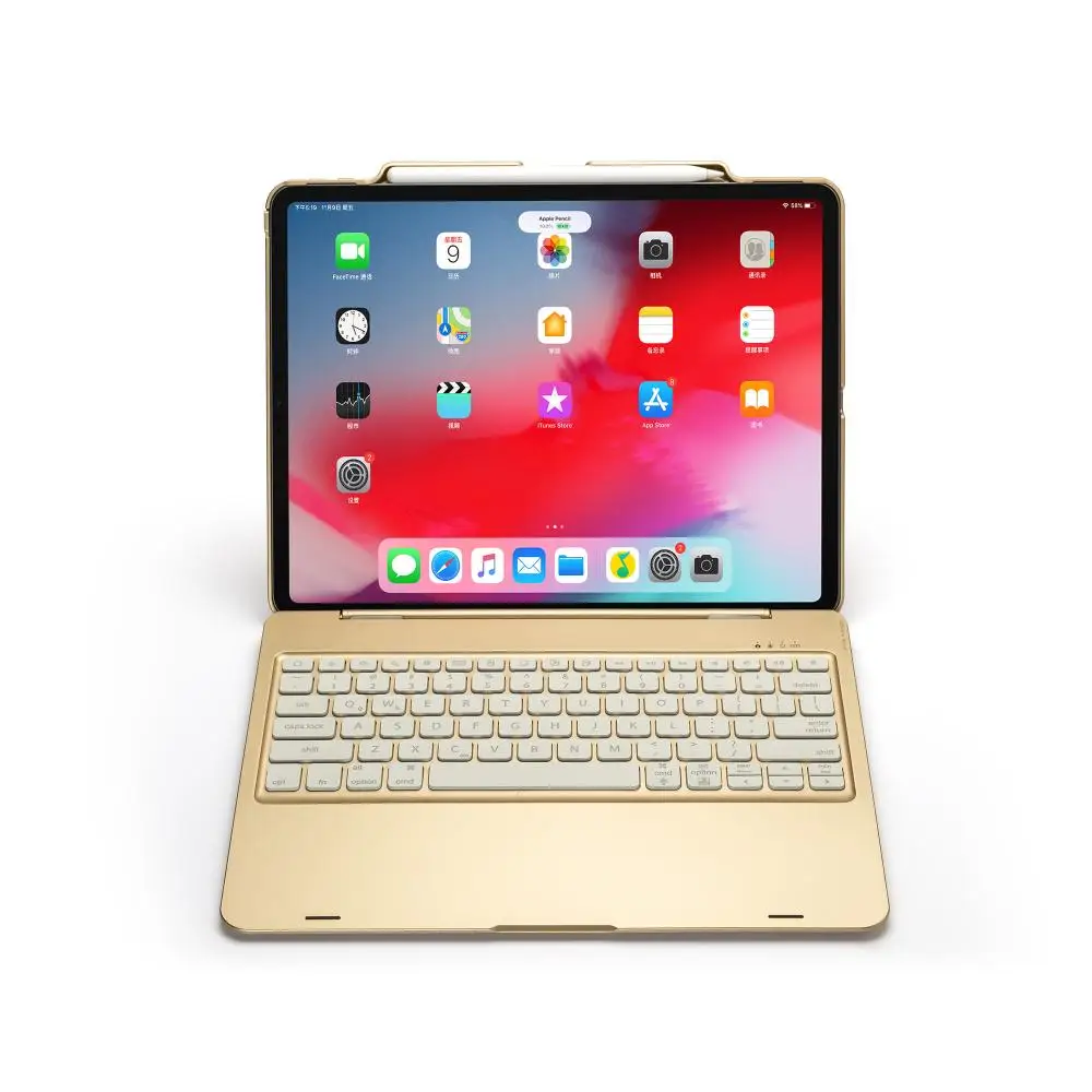 Чехол с клавиатурой для iPad Pro 12,9 A1876 A2014 A1895 a1983. 7 цветов. Bluetooth-клавиатура с подсветкой. Чехол с карандашом