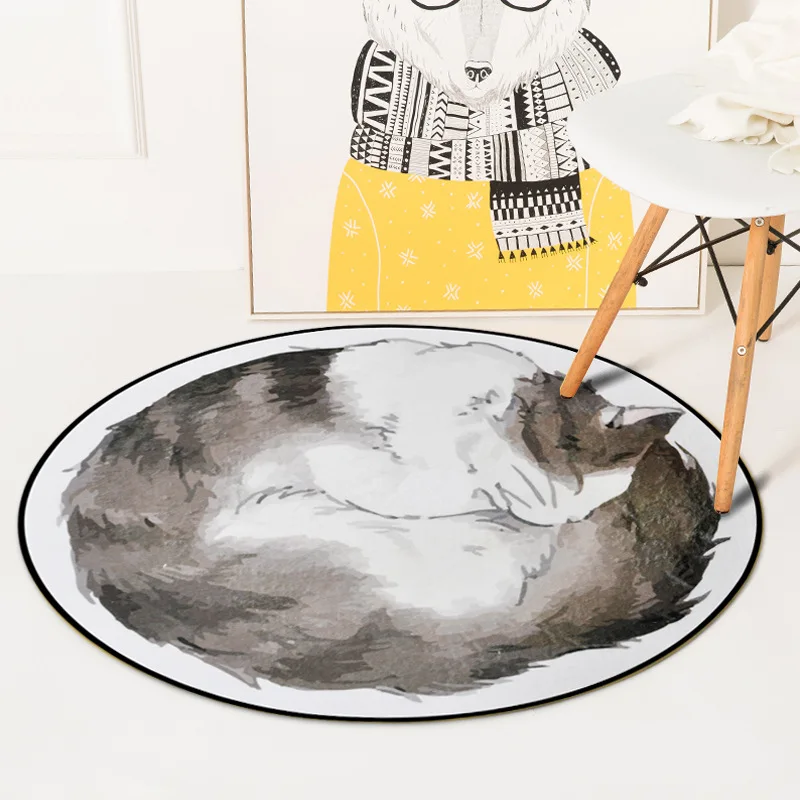Zeegle Cat круглый ковер для гостиной Детская спальня ковры и ковры компьютерный коврик на стул и на Пол Ковровое покрытие для раздевалки - Цвет: Persian