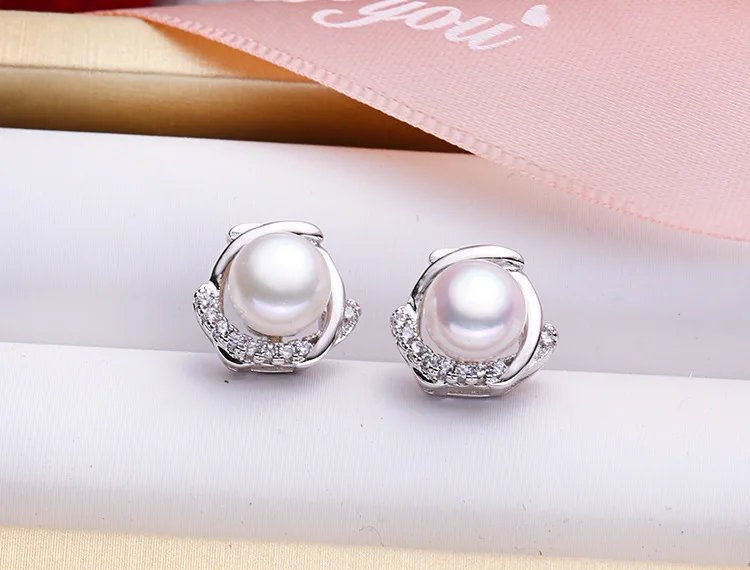 

CHP48 Women fine jewelry,925 sterling silver pearl earring,fashion and temperament pearl ear stud as a gift
