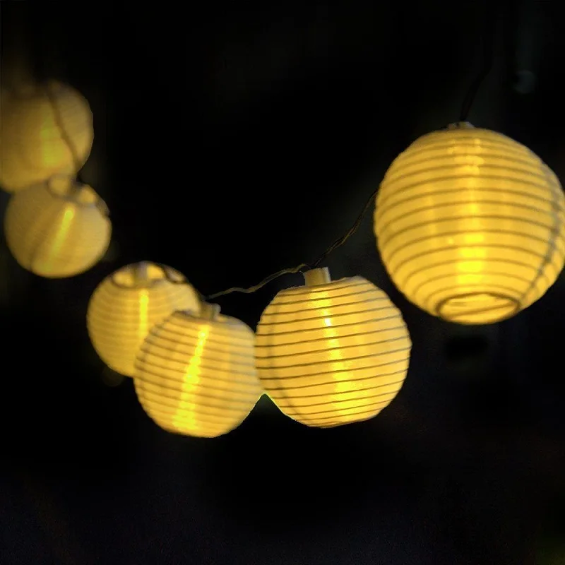4M Warm Yellow LED Lantern Solar String Light Globe Festival Decoration