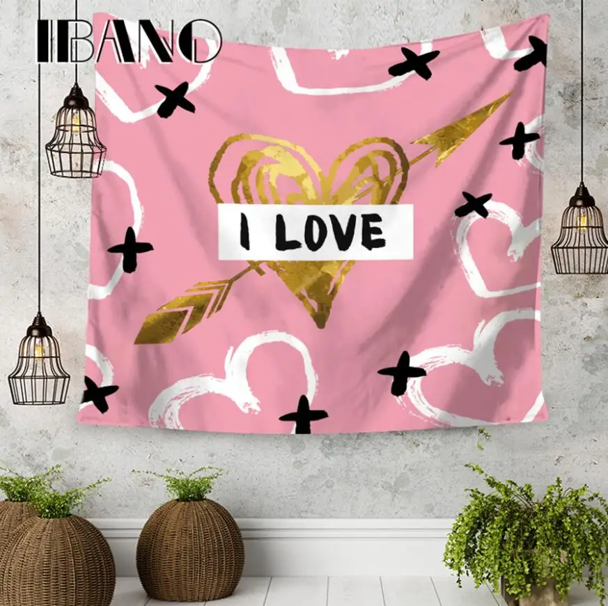 IBANO Love Letter Design гобелен искусство настенные одеяло, домашнее украшение для спальни, спальни, йога клеенка салфетка для стола гобелен - Цвет: 01