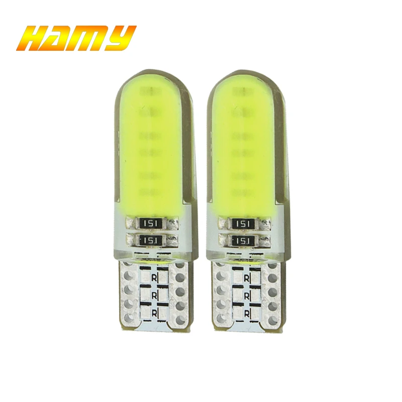 2x T10 5W5 W5W светодиодный COB для интерьера автомобилей светильник 12V 12SMD автоматического поворота Wedeg сбоку Чтение номерного знака Лампы белый красный синий