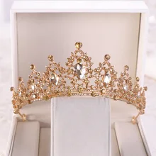 Barroco ouro champanhe coração de cristal tiaras nupcial coroa strass pageant diadem véu tiara hairbands casamento acessórios para o cabelo