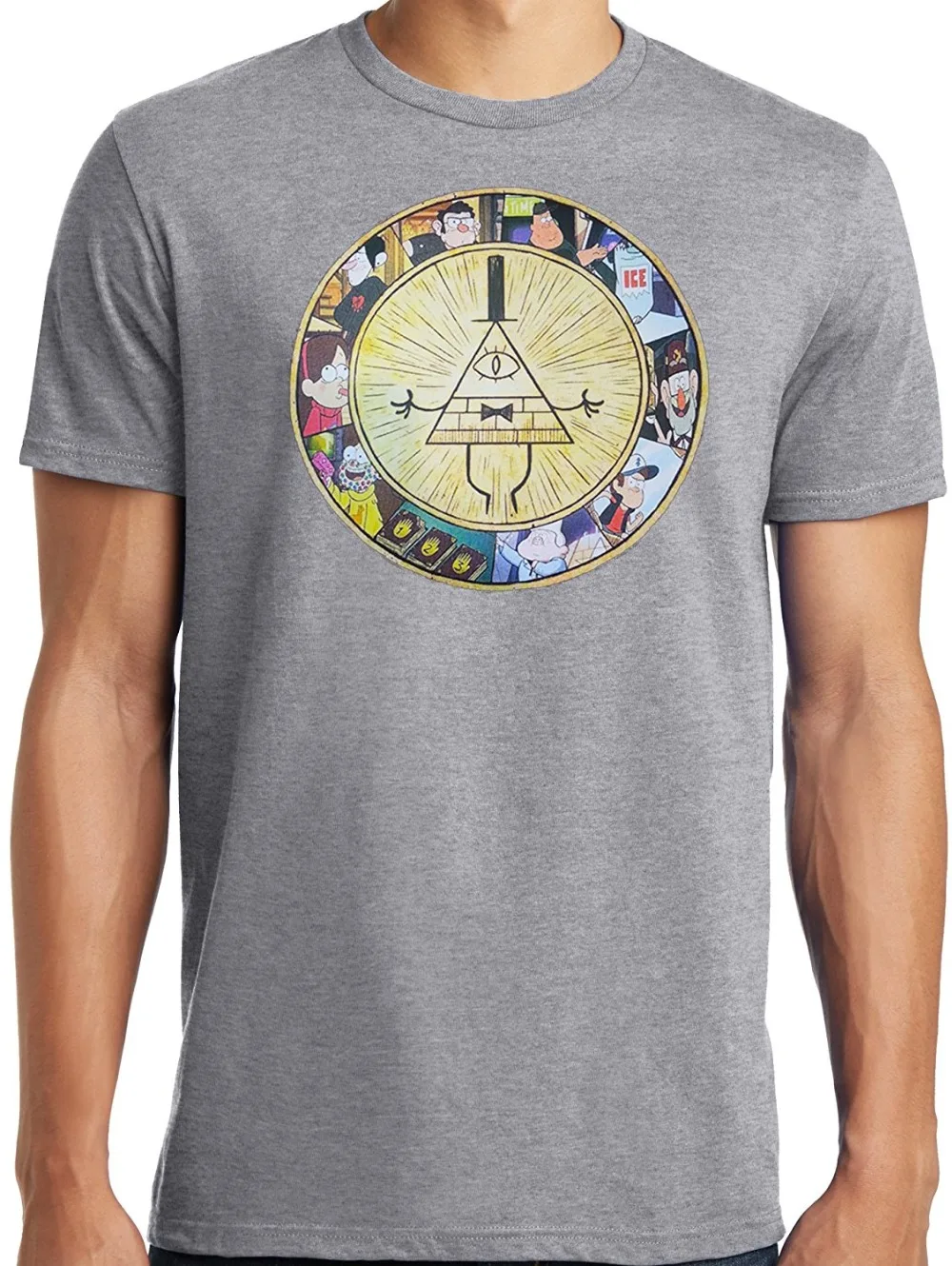 2018 Summer Style T Shirt Bill Cipher Gravity Falls Adult T-Shirt men t shirt Tops Tees | Мужская одежда