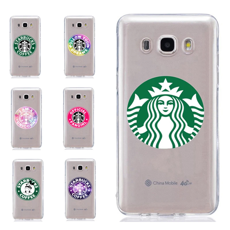 For Samsung Galaxy A3 A5 2016 2017 prime J1 J2 J3 J5 J7 TPU Colorful Soft Starbucks pattern Design Cover Case Fundas C302