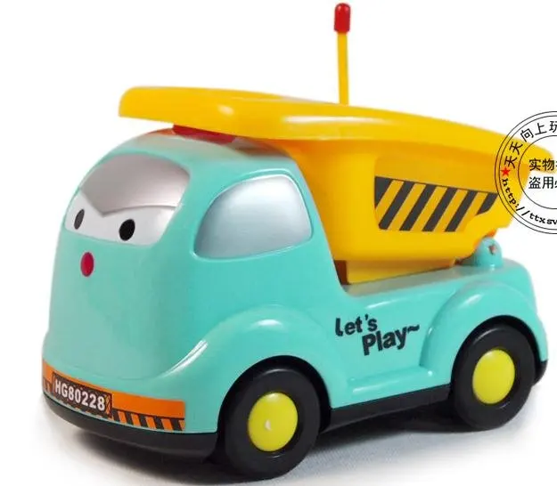 cute cartoon baby kids rc toy truck construction vehicles dump Non toxic materials,color full