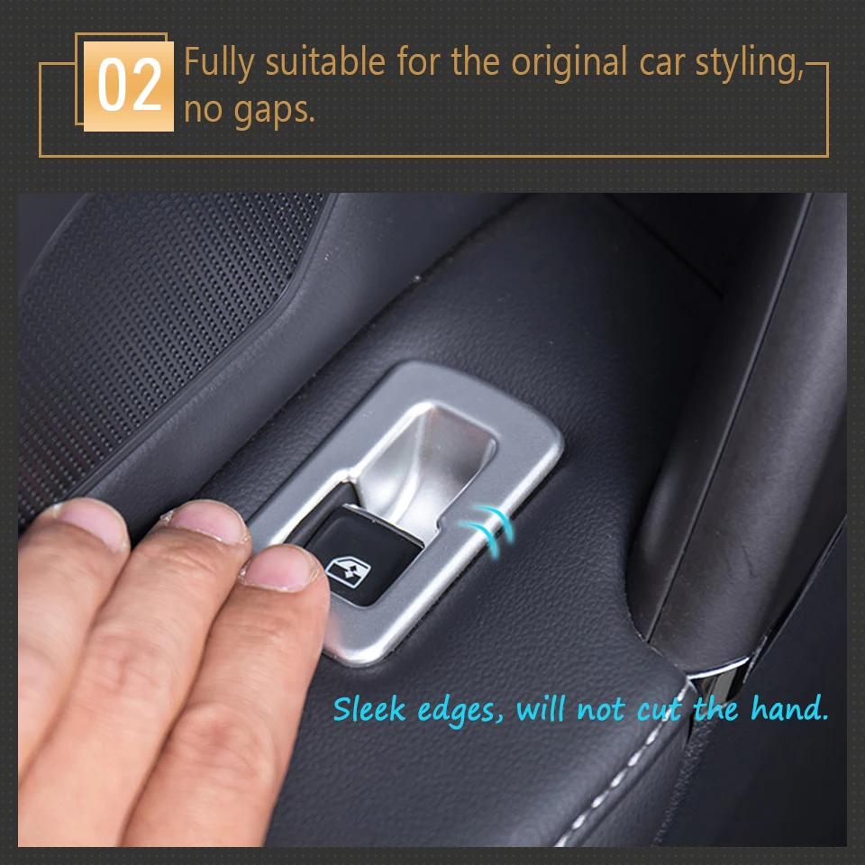 4 шт. авто стеклоподъемник переключатель панели накладка наклейки Чехлы для Volkswagen Tiguan 2 MK2 для VW Tiguan аксессуары