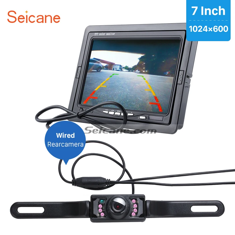 Seicane Универсальный 7 дюймовый автомобильный монитор DVR TFT ЖК дисплей AV Автостоянка