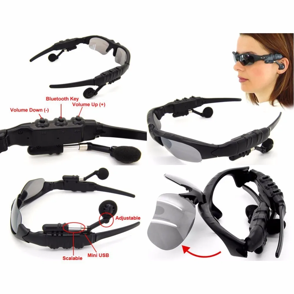 Bluetooth Очки наушники Беспроводной Bluetooth 4.0 гарнитура телефон для вождения стерео Солнцезащитные очки для женщин mp3 Средства ухода для век Очки для Iphone
