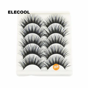 

5/10 Pairs Blue+Black Sexy Long Handmade Bushy Extension Thick Cross False Eyelashes Natural Soft Eyelash Makeup Cosmetic Tools