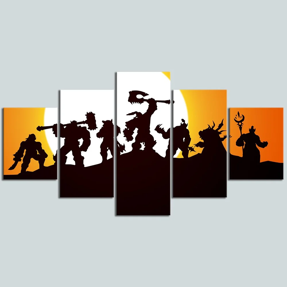 Wall Artwork Modular Canvas Home Decoration 5 Pieces Game Dota 2 Pictures Modern HD Printed Paintin