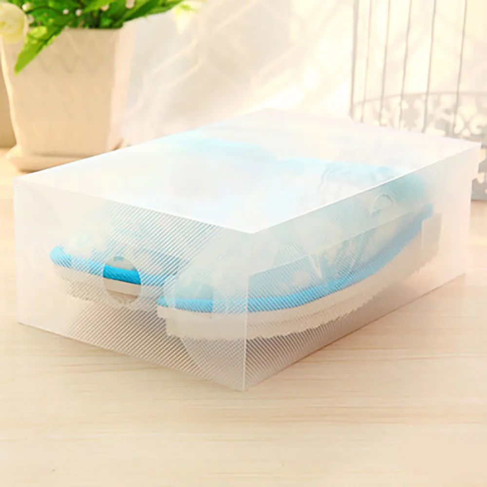 5pc Transparent Clear Plastic Shoe Storage Organiser Foldable Boxes shoes storage rack organizer shoe plastic stand