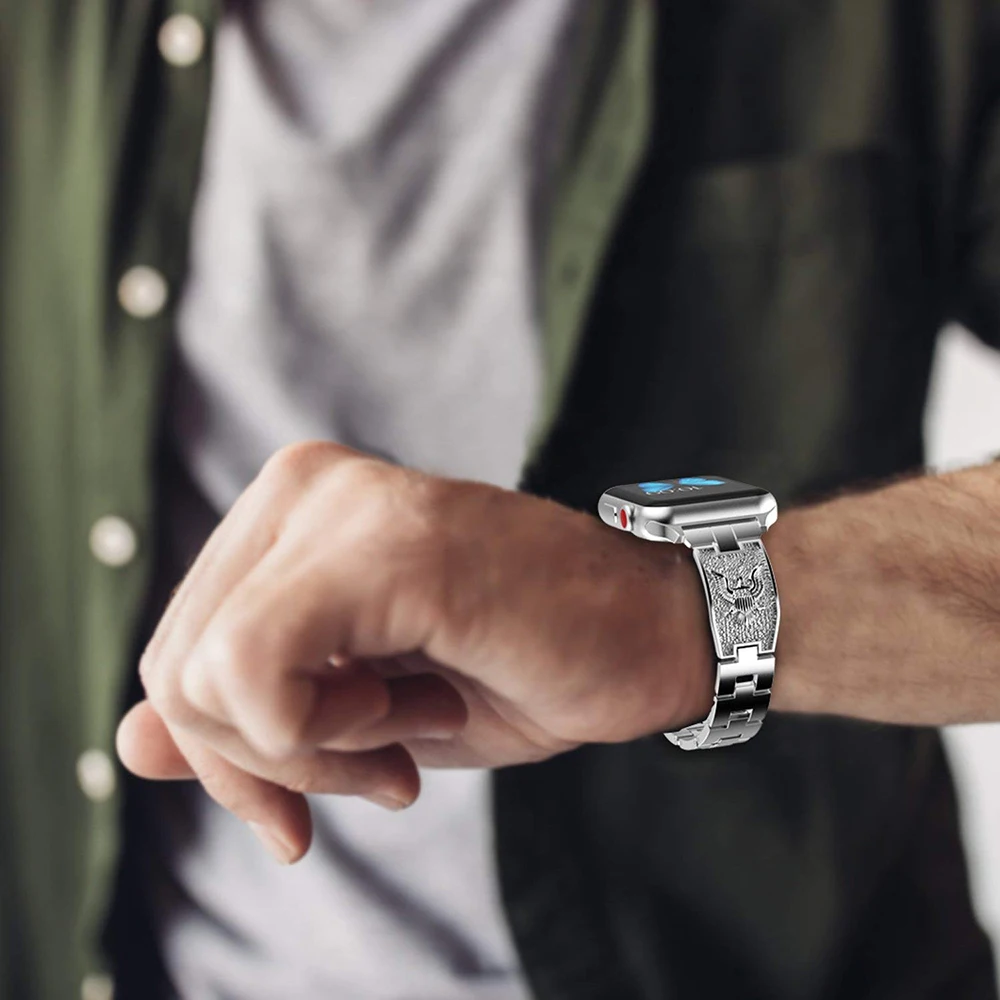 38 мм/42 мм/40 мм/44 мм ремешок для часов Apple Watch Iwatch серии 4/2/1 нержавеющая сталь браслет
