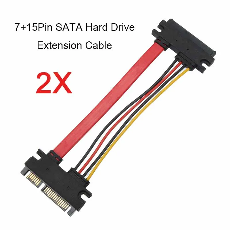 15cm 7+15Pin SATA Hard Drive Extension Cable Male to Female Serial ATA SATA Data Power Combo