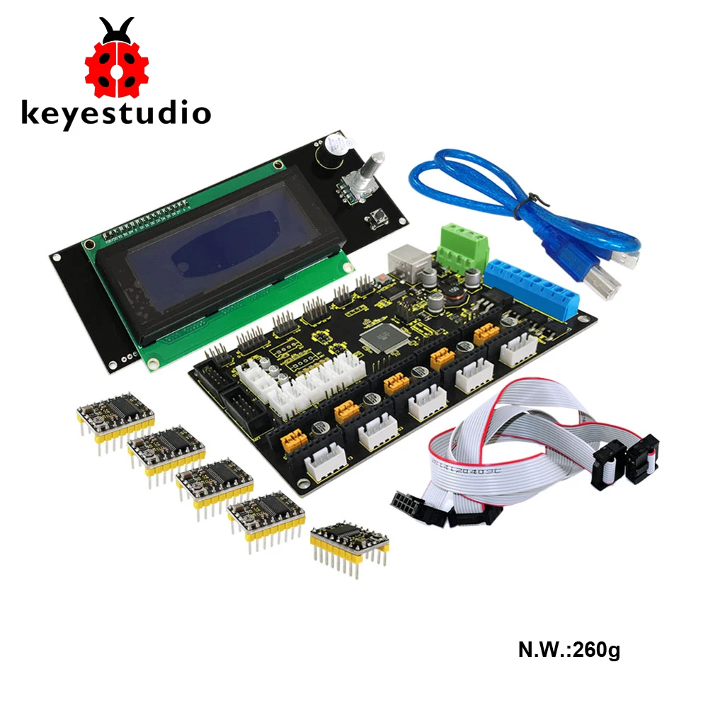 Бесплатная доставка! Комплект принтера 3 D для arduino MKS GEN V1.2 + 8825 ЖК управление 5x
