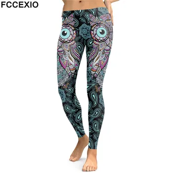 

FCCEXIO New Design 2019 Leggings Women Animal Lion Digital Print Legging Workout Leggins Slim Elastic Plus Size Pants Legins