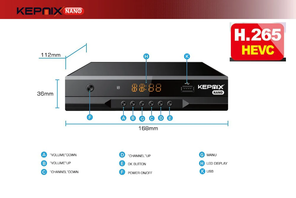 Hevc спутниковый приемник Kepnix nano h.265 sunplus поддержка bq-cam Ближний Восток m3u PowerVu Biss цифровой ТВ приемник