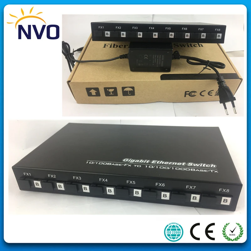 

8 1000M Optical Fiber B Side Port,SM,SX,20KM to 2 1000M RJ45 Electrical Port Single Fiber Optical Gigabit Ethernet Fiber Switch