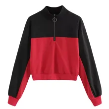 Спортивные костюмы для женщин, Толстовки, Толстовки, Лоскутная однотонная толстовка с круглым вырезом, теплая спортивная одежда, пуловер с длинными рукавами, топы, блузка