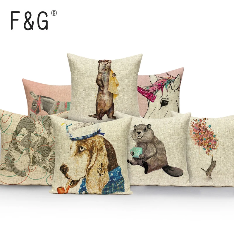 DecorativeTiger The owl dog Soft Bed Home seat car Throw Pillow Multi colour Cushion Case Cover