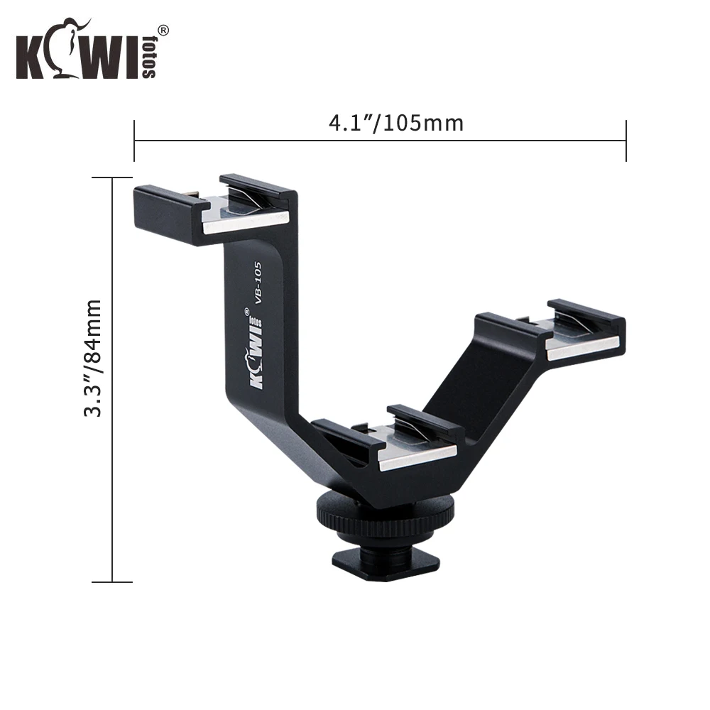 KIWI 105 мм камера тройное крепление Горячий башмак v-образный адаптер кронштейн для DSLR светодиодный видео свет микрофоны мониторы