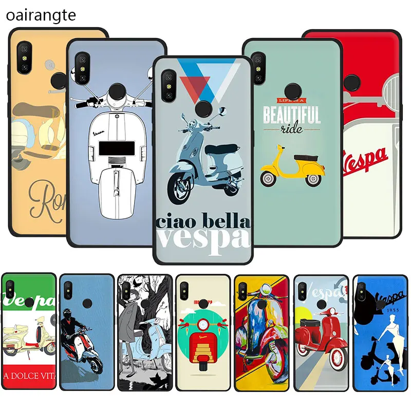 

Vespa Scooter Soft TPU Phone Cover for Xiaomi Mi 8 9 SE A2 Lite 6 9 A1 2s Max 3 F1 9T CC9e A3 pro