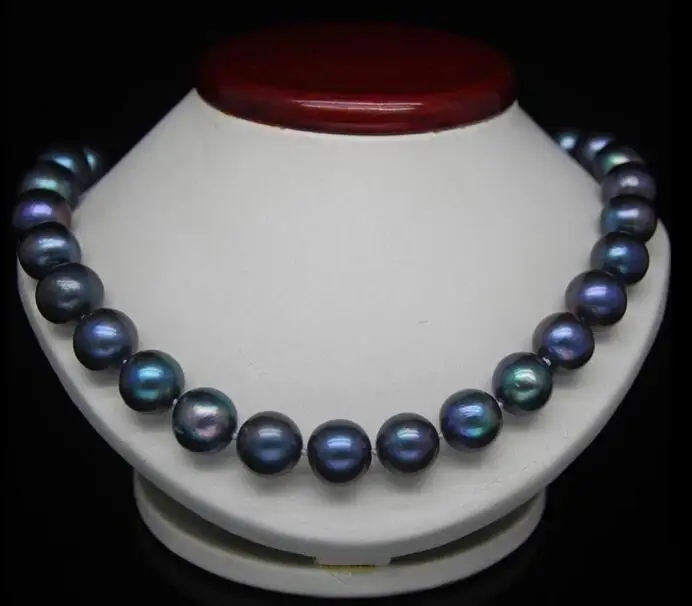 

Jewelry Pearl Necklace REAL BEAUTIFUL 17''10-11MM TAHITIAN BLACK BLUE NATURAL PEARL NECKLACE ^^^@^Noble style Natu Free Shipping