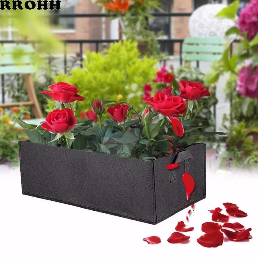 

Rectangle Cultivation Grow Bag Fabric Pots Plant Pouch Root Container with Handles Planting Bag For Home Garden Decoration