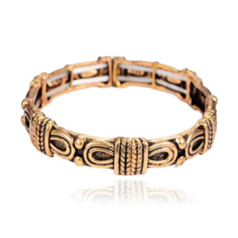 Бренд Joyme Шарм этнический стиль золотой цвет браслет из металлического сплава для женщин Регулируемый Размер браслеты подарки ювелирные изделия