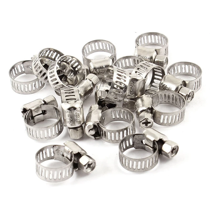 

EWS-15 Pcs Stainless Steel 6mm to 12mm Hose Pipe Clamps Clips Fastener