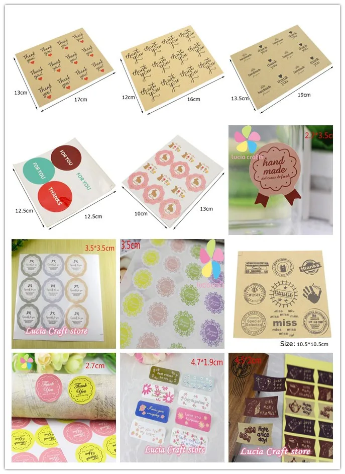 

SALE! Lucia crafts Multi Option Seal Sticker Paper Tag Cake Gift Package Packing Label I0429