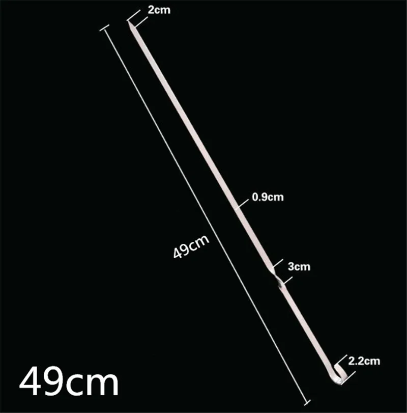 10 шт. 50 см 60 см большой длинный из нержавеющей стали шашлык гриля барбекю игла гриль широкие Shish палочки для кебаба плоская вилка для мяса кебаба - Цвет: 10pcs 49cm
